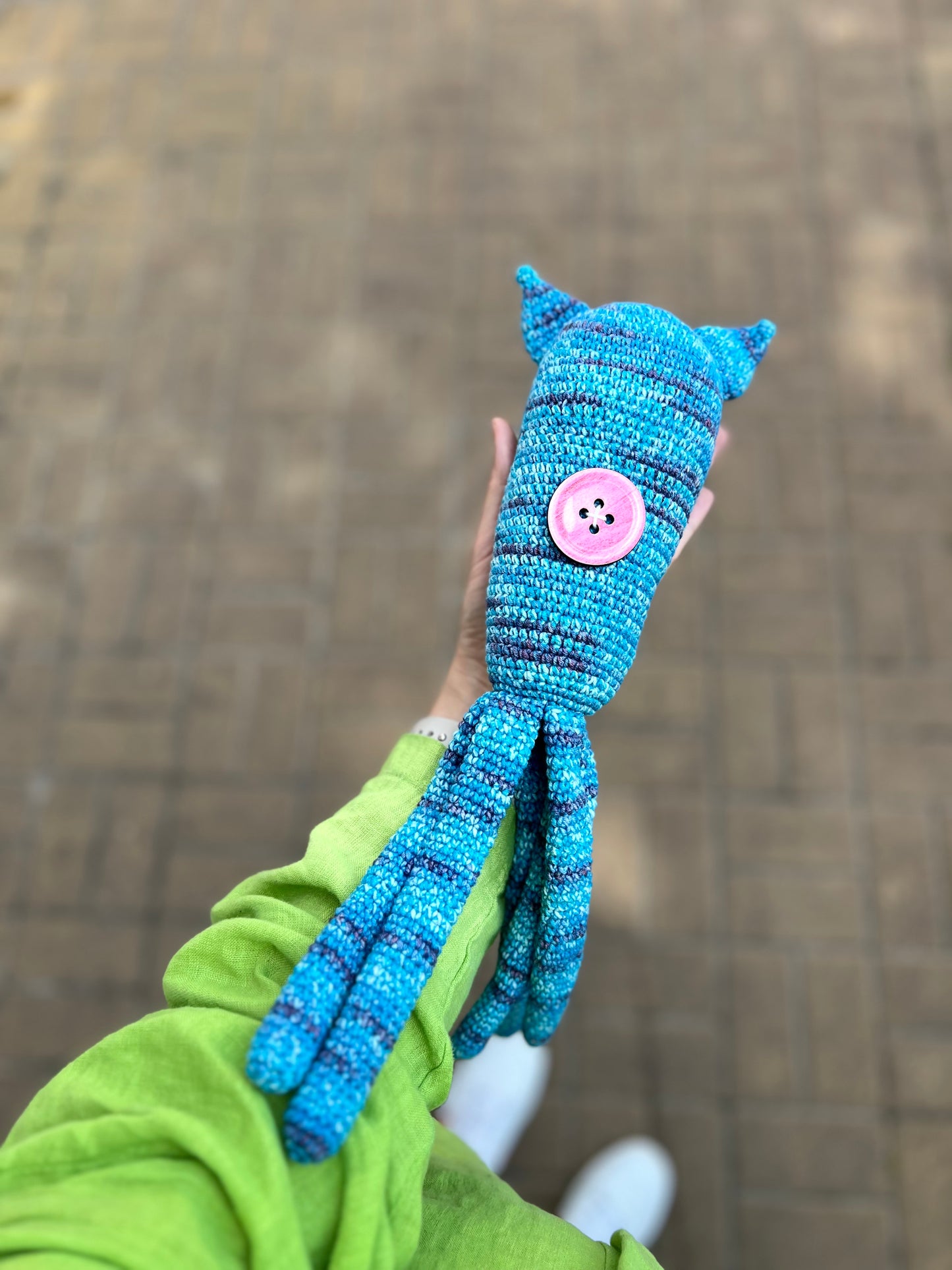 Coraline Blue crochet squid 10 inches