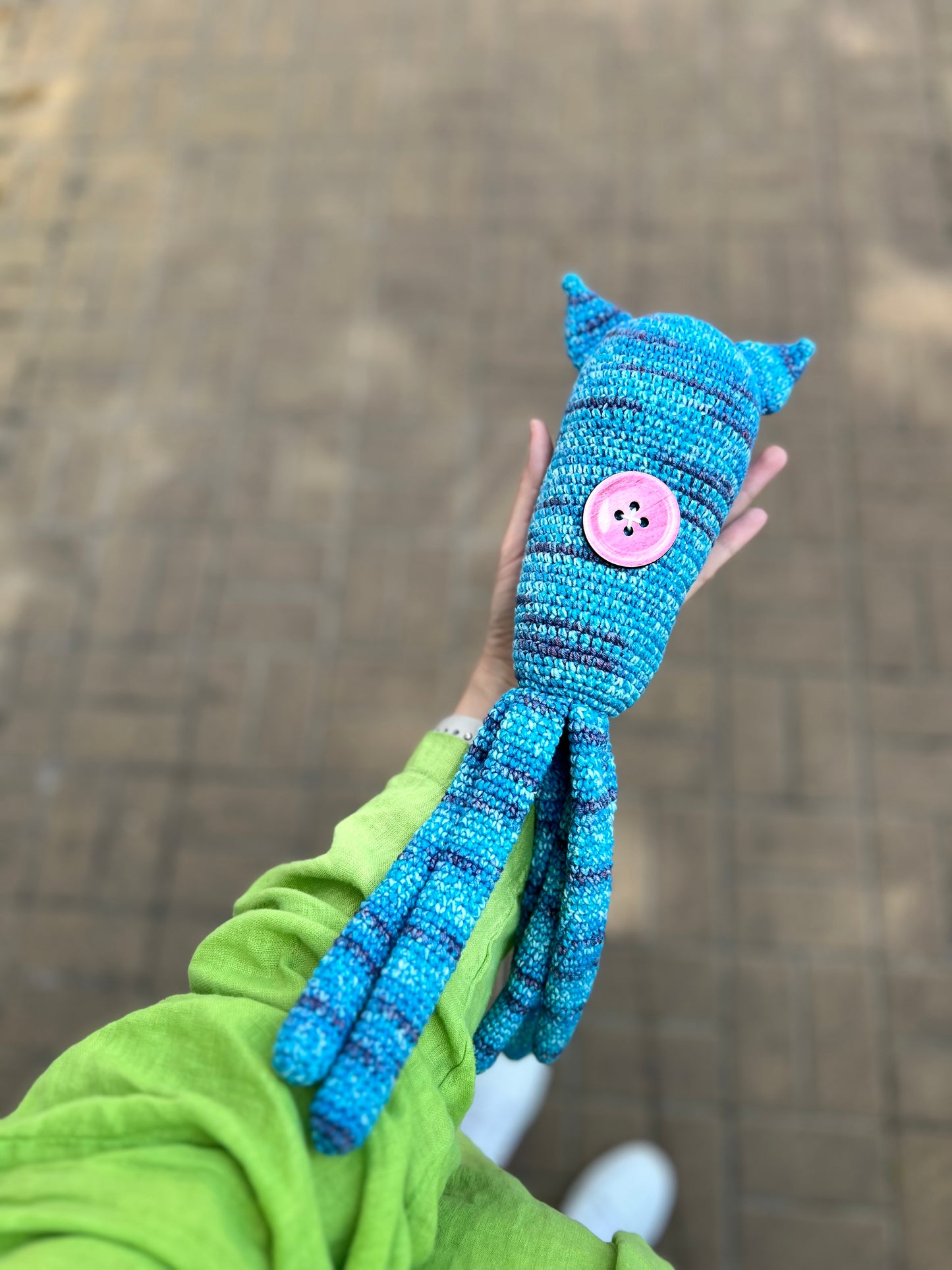 Coraline Blue crochet squid 10 inches