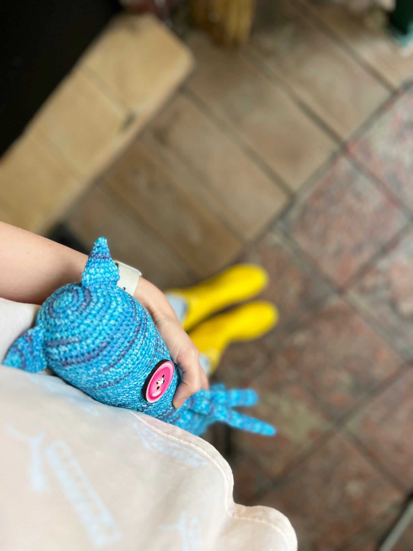 Coraline Blue crochet squid 10 inches