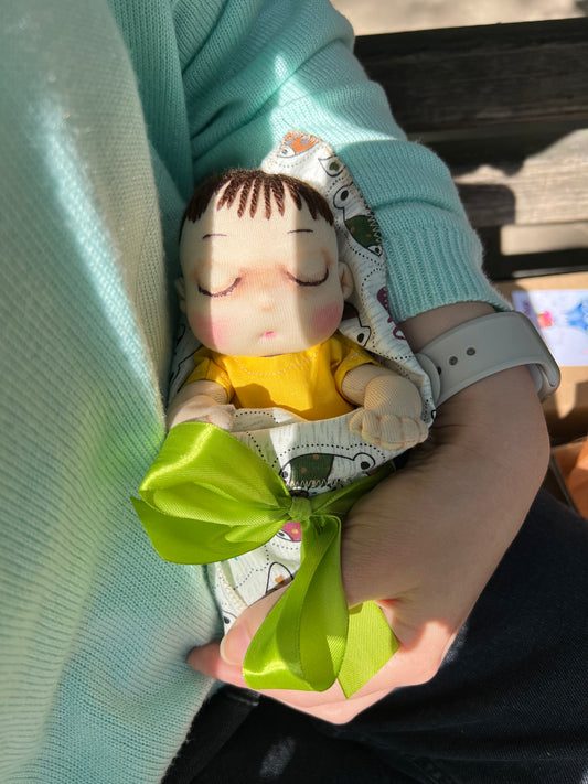Baby Doll 8-9 Inches - Sleepy Embroidered Eyes - Gift for Toddlers & Kids for Christmas & Birthday, Baby shower gift idea